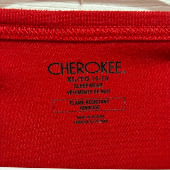 CHEROKEE Boy’s Red Varsity 1983 Football Long Sleeve Sleepwear PJ Pajama Top -XL - Picture 3 of 4